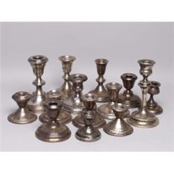 Estate Silver 14 Various Sterling Candlesticks