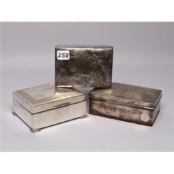 Estate Silver  Three Sterling Cigarette Boxes