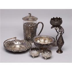 Estate Silver 8 Items Old Far Eastern Sterling