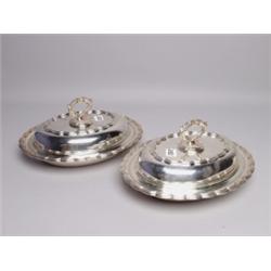 Pair Primrose Silver Plate Entree Dishes