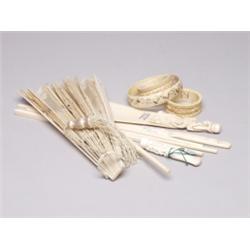 Eleven Items Antique Ivory