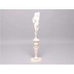 Carved Ivory Figure On Matching Base