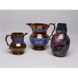 2 English 19th C Antique Lustreware Jugs