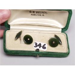 Antique Gold and Jade Cufflings