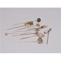 Ten Old Stick PIns - some old