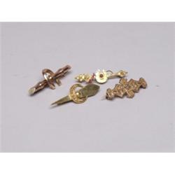 Estate Lot of 4 Antique Gold Pins