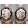 Image 2 : Pr 19th C Painted & Decorated Glass Lamps