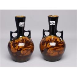 Pr 19th C Continental Majolica Garniture Vases