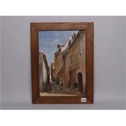 French Oil on Panel After Redon  Signed