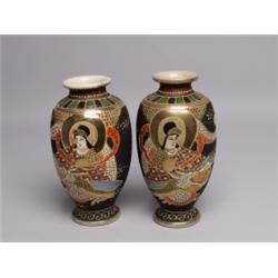Pair of Satsuma Vases Ca. 1920