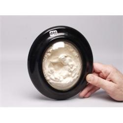 Antique French Bisque Oval Plaque