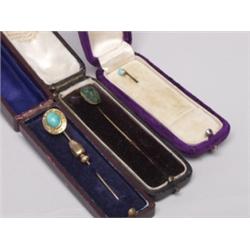 Three Vitorian Stick Pins in Cases