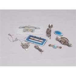 Ten Vintage Items Sterling & Enamel