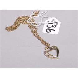 10K Gold and Diamond Heart Pendant 