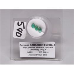 Cabachon Emeralds  2.06 Ct
