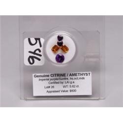 Citrine and Amethyst 5.62 ct