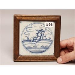 18th C English Painted Ceramic Tile