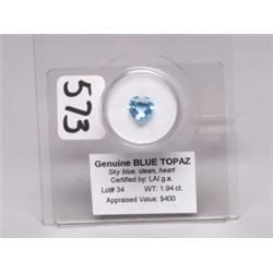 Blue Topaz 7.94 Ct