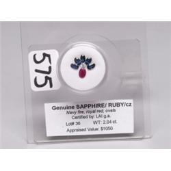 Sapphires and Ruby 2.04 Ct