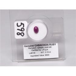 Cabachon Ruby 3.19 Ct