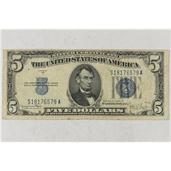 1934-D $5 SILVER CERTIFICATE BLUE SEAL