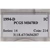 Image 3 : 1994-D LINCOLN CENT PCGS MS67RD