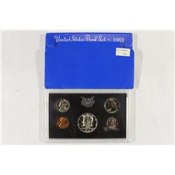 1969 US PROOF SET WITH BOX, 40% SILVER JFK HALF