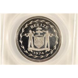 1974 FM BELIZE DOLLAR ANACS PF67 DCAM