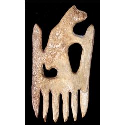 Seneca Carved Black Bear Effigy Comb 17th Century