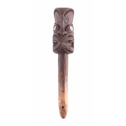 Maori Carved Wooden God Stick