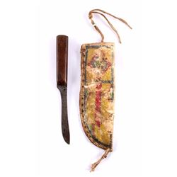 Early Plains Parfleche Sheath & Knife 19th Century
