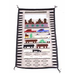 Navajo Pictorial Wool Rug by Irene Begas
