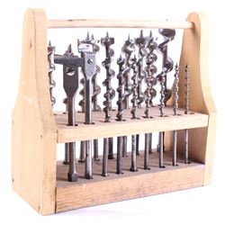 Early Wood Auger Bits Collection & Carrier