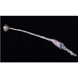 Apache Skull Cracker War Club w/ Beaded Drop c1880