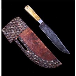 Crow Tacked Sheath & Trade Knife c. 19th Century