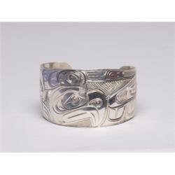Don Wadhams Carved Silver Bracelet