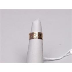 14K Gold Ring Native Carved