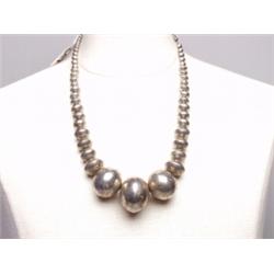 Navajo Sterling Silver Bead Necklace