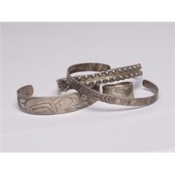 Estate Lot 3 Old Bracelets & Ring