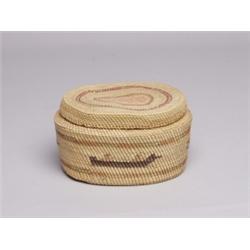 Fine Nootka Lidded Oval Basket