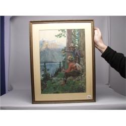 American Watercolour Signed Irene Whitten