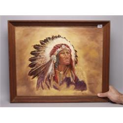 G. Osman  Oil on Canvas Native Chief