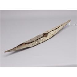Old Inuit Sealskin & Ivory Kayak