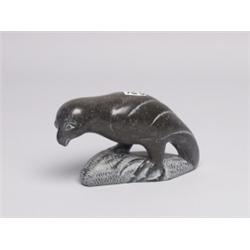 Inuit Soapstone Hawk, Signed