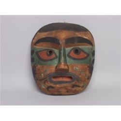 19th C. Painted Hardwood Mask