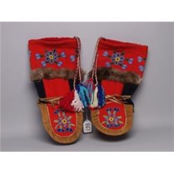 Pr of Northern Cree Beaded Mocassins
