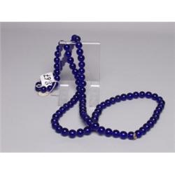 Strand of Blue Cobalt Circular Trade Beads