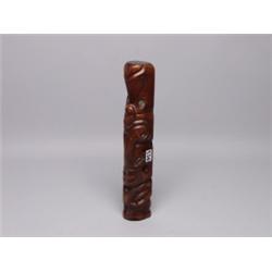 Maori Totem Figure with Label