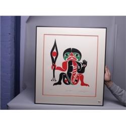 Silkscreen of Canoe Paddler