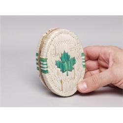 Old Porcupine Quill Lidded Basket